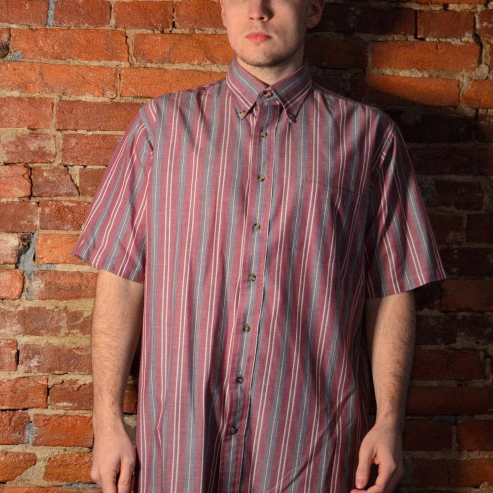 Vintage Groovy Multicolor Striped Shirt